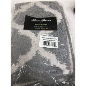Eddie Bauer Home 2 Piece Rug Gray 100% Cotton